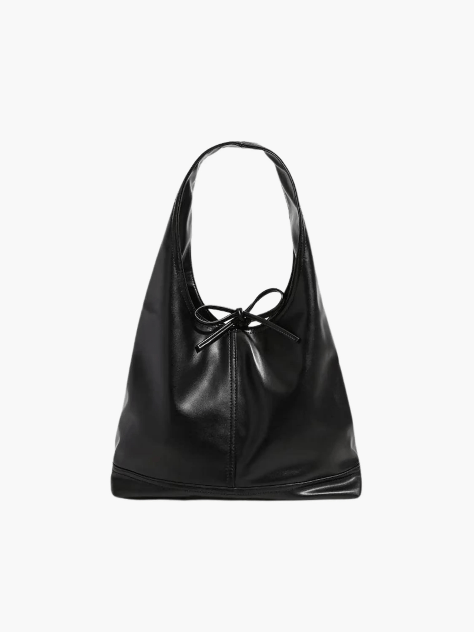 Zarevia | Luxe White Leather Knot Bag – Minimal & Elegant - in Black | Arvea Bags