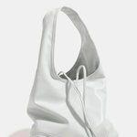 Zarevia | Luxe White Leather Knot Bag – Minimal & Elegant - in Black | Arvea Bags