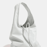 Zarevia | Luxe White Leather Knot Bag – Minimal & Elegant - in Black | Arvea Bags