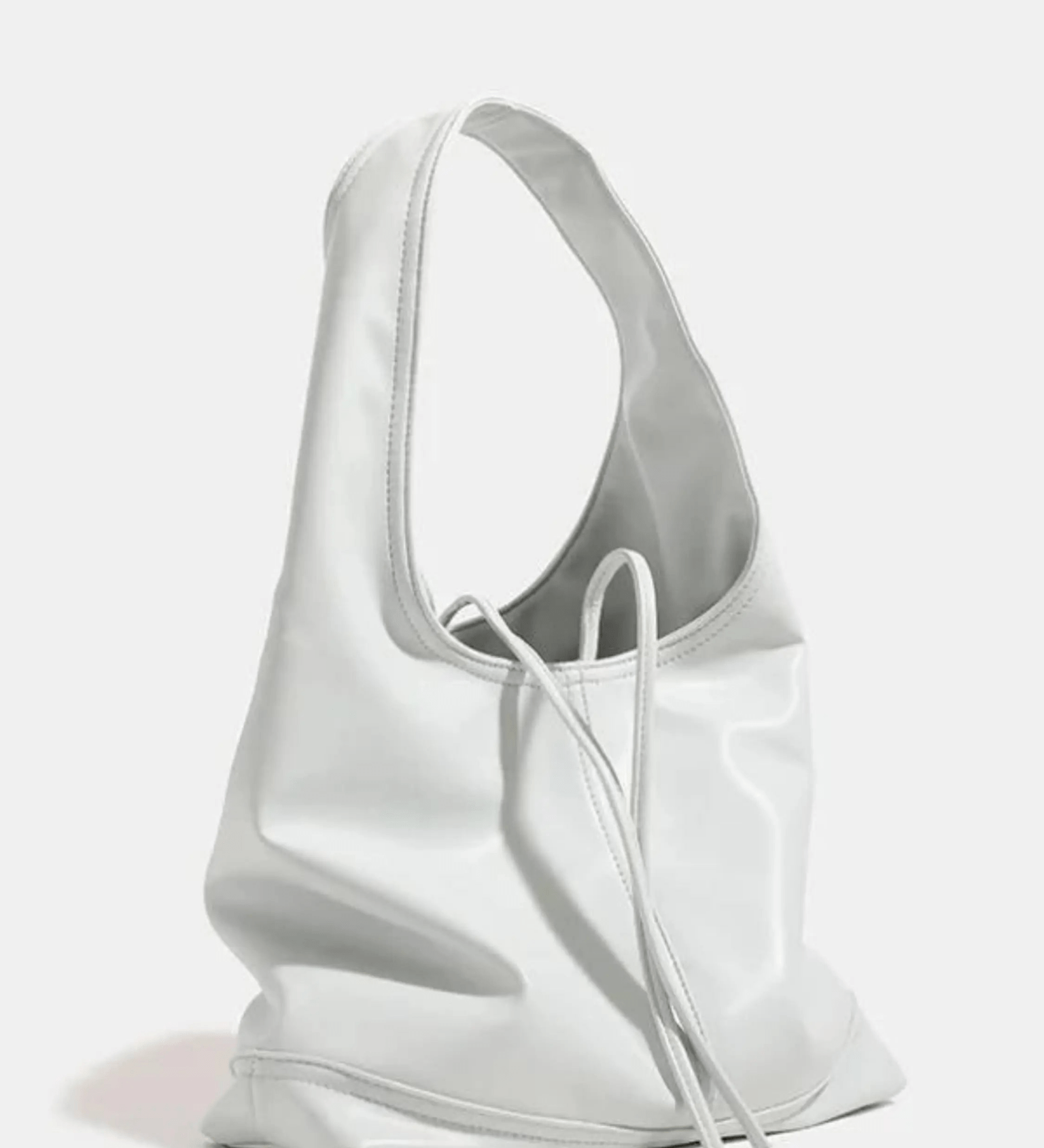 Zarevia | Luxe White Leather Knot Bag – Minimal & Elegant - in Black | Arvea Bags