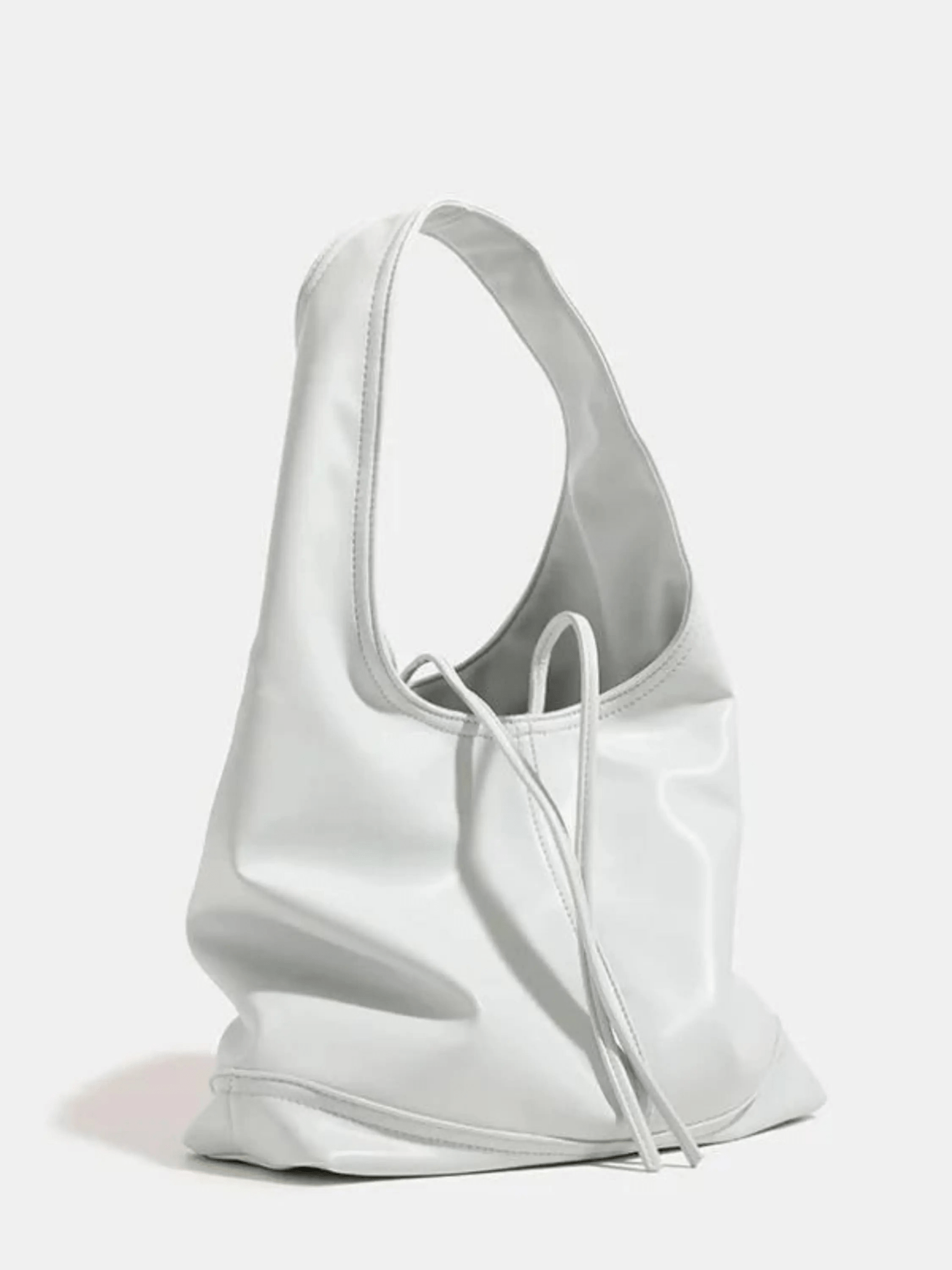 Zarevia | Luxe White Leather Knot Bag – Minimal & Elegant - in Black | Arvea Bags