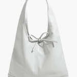 Zarevia | Luxe White Leather Knot Bag – Minimal & Elegant - in Black | Arvea Bags