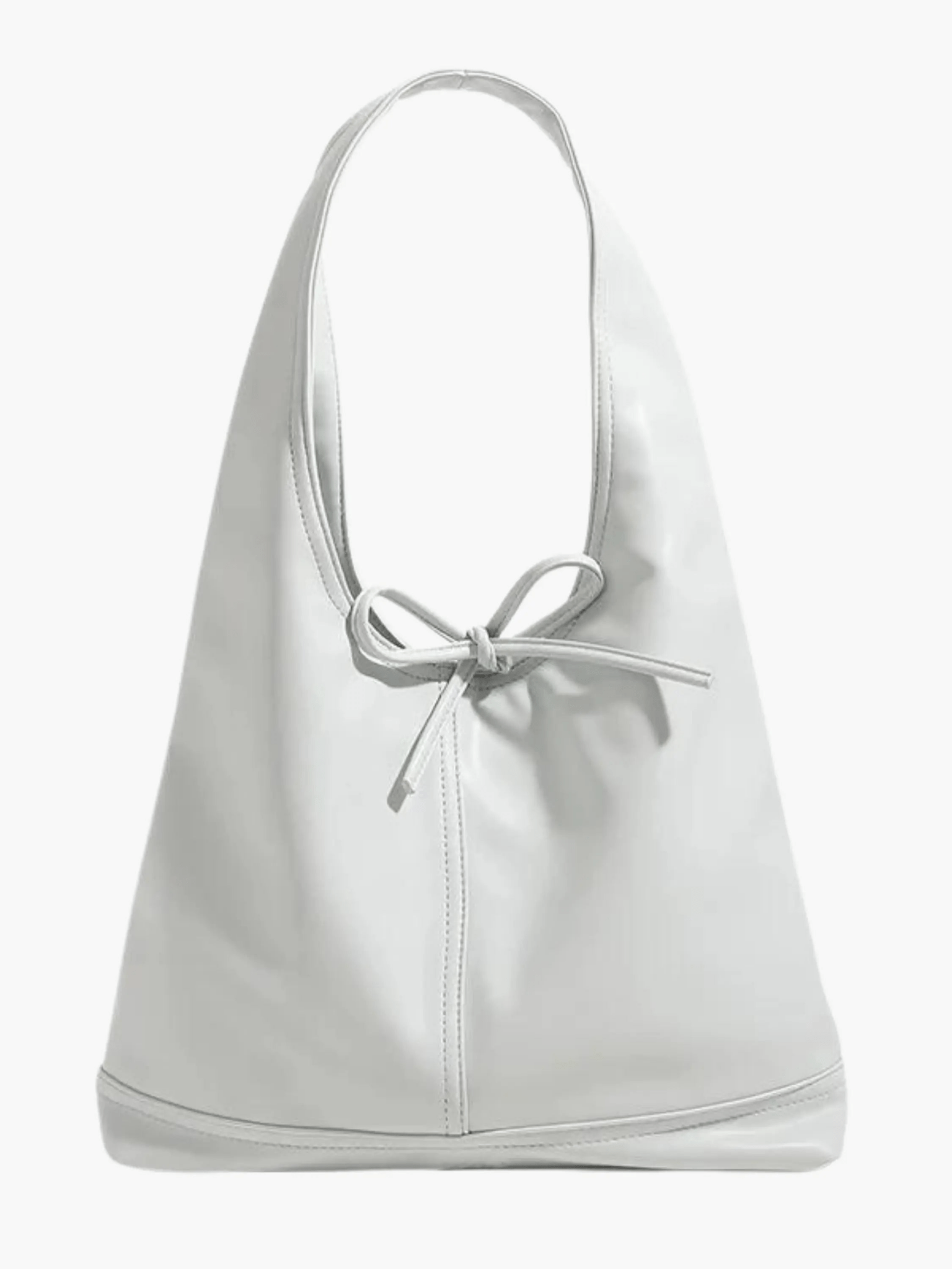 Zarevia | Luxe White Leather Knot Bag – Minimal & Elegant - in Black | Arvea Bags
