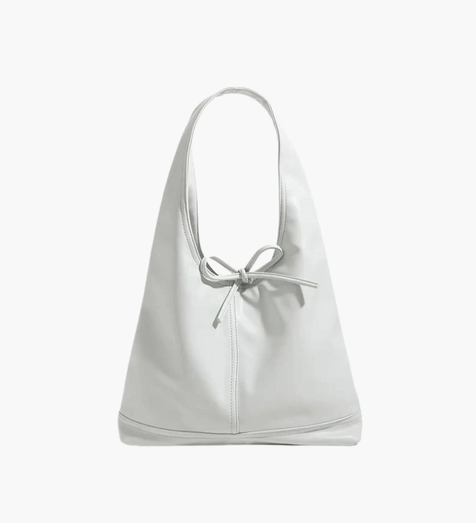 Zarevia | Luxe White Leather Knot Bag – Minimal & Elegant - in Light Beige | Arvea Bags