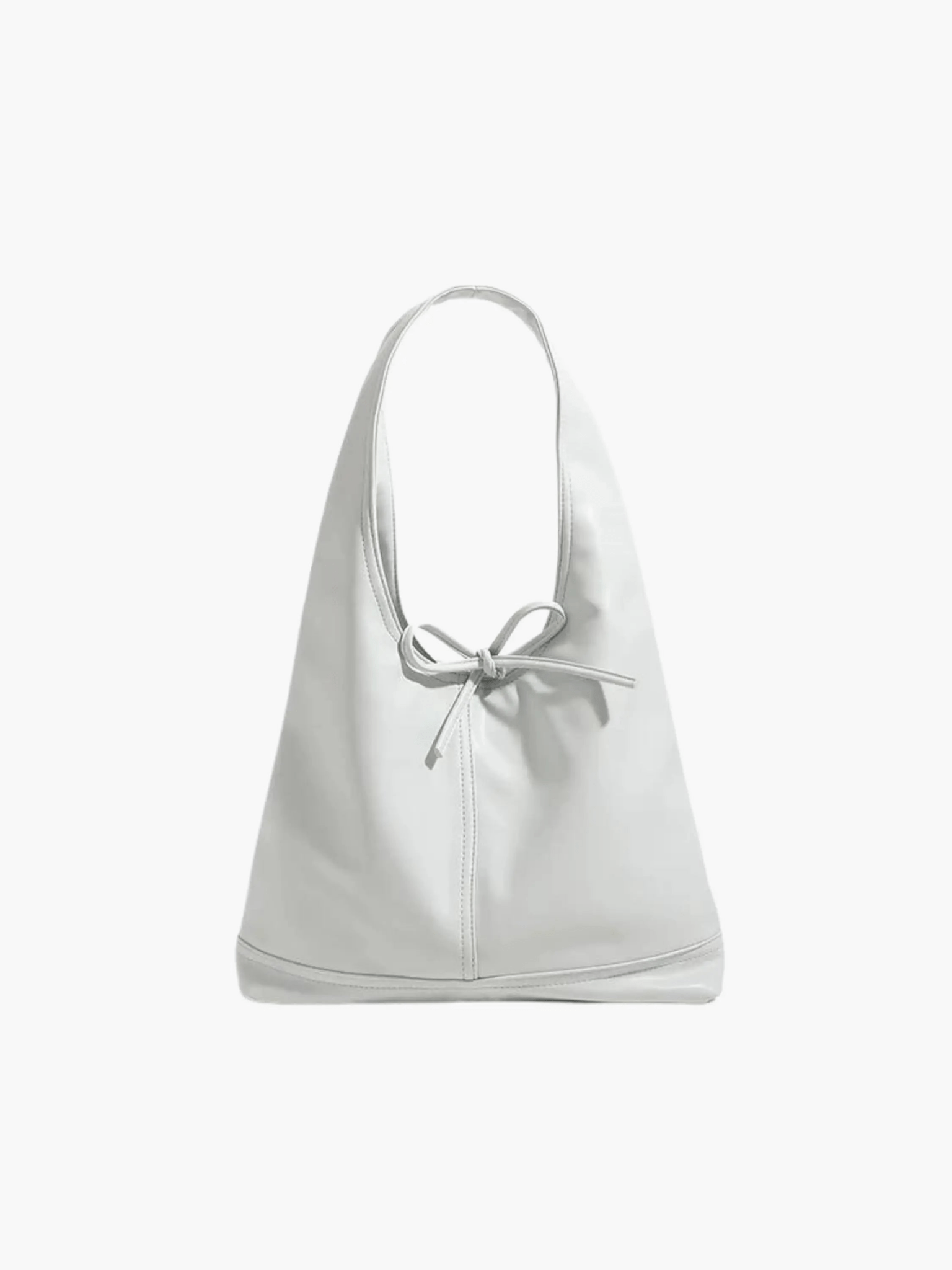 Zarevia | Luxe White Leather Knot Bag – Minimal & Elegant - in Light Beige | Arvea Bags