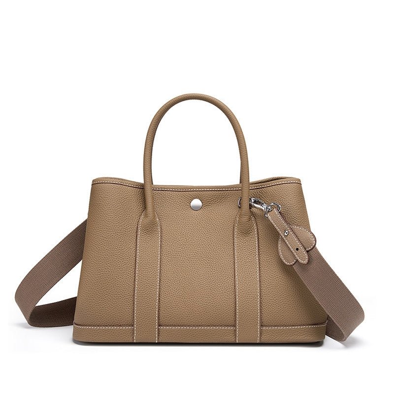 Zelindra | Black Leather Handbag – Classic & Sophisticated - in Khaki | Arvea Bags