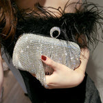 Zephyra | Glamorous Crystal Fringe Clutch – Dazzling & Elegant Statement Piece - in Silver | Arvea Bags