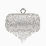 Zephyra | Glamorous Crystal Fringe Clutch – Dazzling & Elegant Statement Piece - in Silver | Arvea Bags