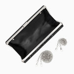 Ziranya | Black Beaded Evening Clutch – Sleek Sophistication - in Black | Arvea Bags