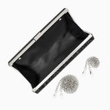Ziranya | Black Beaded Evening Clutch – Sleek Sophistication - in Black | Arvea Bags