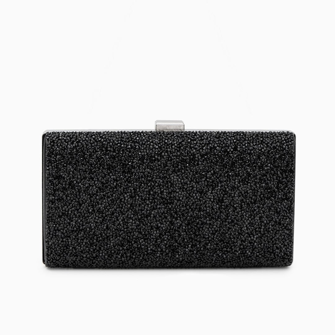Ziranya | Black Beaded Evening Clutch – Sleek Sophistication - in Black | Arvea Bags