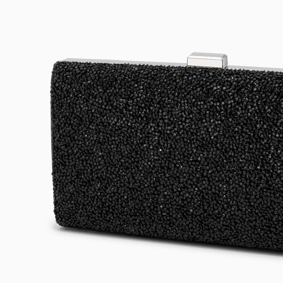 Ziranya | Black Beaded Evening Clutch – Sleek Sophistication - in Black | Arvea Bags