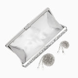 Ziranya | Black Beaded Evening Clutch – Sleek Sophistication - in Silver | Arvea Bags