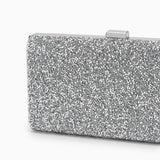 Ziranya | Black Beaded Evening Clutch – Sleek Sophistication - in Silver | Arvea Bags