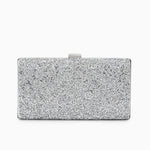 Ziranya | Black Beaded Evening Clutch – Sleek Sophistication - in Silver | Arvea Bags