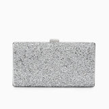 Ziranya | Black Beaded Evening Clutch – Sleek Sophistication - in Silver | Arvea Bags