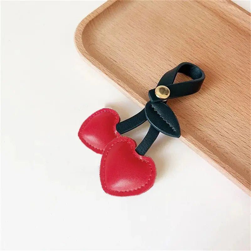 Zorielle | Heart - Shaped Leather Bag Charm – Sweet & Playful - in Red | Arvea Bags
